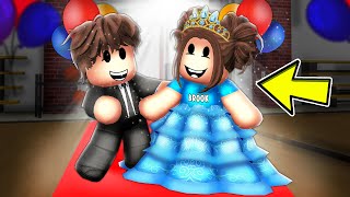 Baby Brooks FIRST SCHOOL DANCE In Roblox Brookhaven [upl. by Anivel]