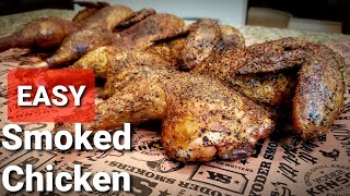 Texas Smoked Chicken Recipe  Crispy Skin Smoked Chicken Easy [upl. by Enneles685]