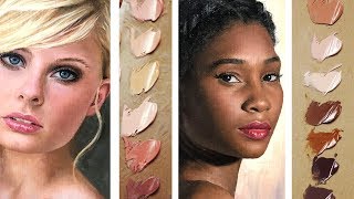 Color Mixing Oil Paint  How I Paint Realistic Skin Tones [upl. by Baudin398]