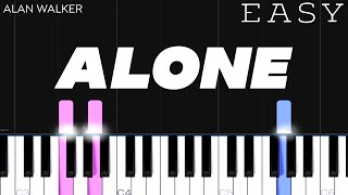 Alan Walker  Alone  EASY Piano Tutorial [upl. by Frayda464]