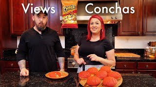 Conchas Mexicanas  HOT CHEETOS CONCHAS RECIPE TO DIP IN COFFEE  MEXICAN PAN DULCE [upl. by Ecidnak]