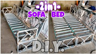 DIY SOFA BED  METAL TUBULAR SOFA BED  2in1 ONE FOLD SOFA BED  Part 1 [upl. by Romine]