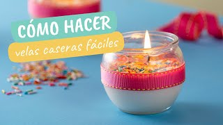 Cómo hacer velas caseras fáciles [upl. by Atirehs]