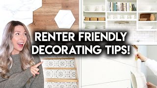 12 RENTER FRIENDLY HOME DECOR IDEAS  DIY REMOVABLE UPGRADES [upl. by Matland261]