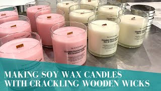 Making Soy Wax Candles with Crackling Wooden Wicks [upl. by Eimile]