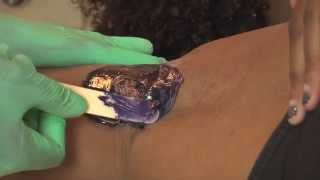 How to Wax Underarm Esthetician Training Esthetician Waxing Purple Hard Wax [upl. by Searcy]