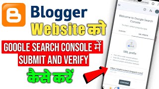 Blogger Website ko Google Search Console me kaise Add Kare  How to Add Website in Search Console [upl. by Minor]