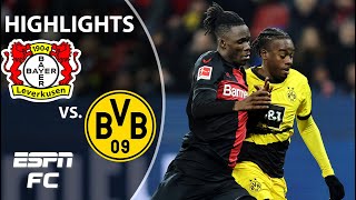 Bayer Leverkusen vs Borussia Dortmund  Bundesliga Highlights  ESPN FC [upl. by Elleirbag683]