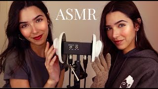 ASMR Twin Ear Cleaning  Ear oil massage Ear brushing Ear tapping and tingly sounds [upl. by Hguh]