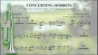 Concerning Hobbits  Bb Trumpet Sheet Music [upl. by Jobina962]