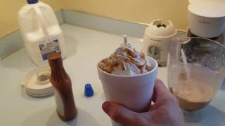 How to make a caramel frappe  4 ingredients easy [upl. by Girvin]