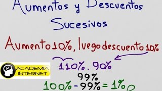 Descuentos y Aumentos sucesivos [upl. by Ecyla]