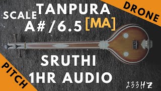 Tanpura Sruthi  Drone  A Scale or 65 Kattai  Ma Madhyamam Madhyam  233Hz [upl. by Emmalynn]