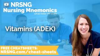 Vitamins ADEK Nursing Mnemonics Nursing School Study Tips [upl. by Hteik]