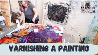 HOW TO  VARNISH FOR ACRYLIC PAINTINGS  plus painting edges [upl. by Akinajnat]