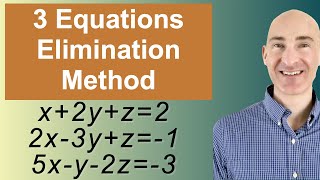 Solving Systems of 3 Equations Elimination [upl. by Ursal340]