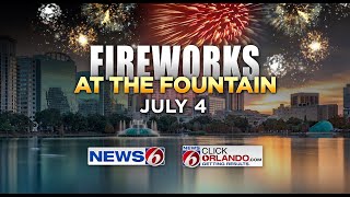 WKMG  Fireworks at Lake Eola 360 Camera [upl. by Rahmann216]