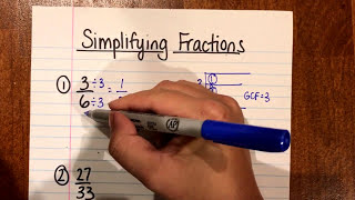 Simplifying Fractions Using Greatest Common Factor [upl. by Anelet]