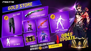 GOLD STORE UPDATE OB48 FF JAZZ PANT RETURN NEW EVO BUNDLE  FF NEW EVENT  FREE FIRE NEW EVENT [upl. by Sibilla]