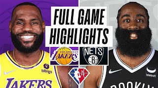 LAKERS at NETS  FULL GAME HIGHLIGHTS  January 25 2022 [upl. by Raynard]