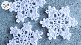 ❄️How to Crochet a Simple and Easy Snowflake [upl. by Tonry]