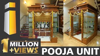 Pooja room designs latest 👉 Best ideas for pooja unit interior designs  i Build Interiors [upl. by Airretal]