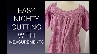 Yoke nighty cutting and sewing with easy gathering method [upl. by Niajneb916]