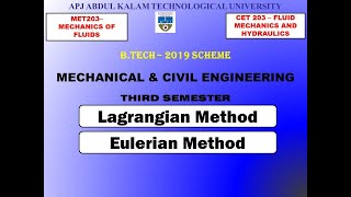 Lagrangian method amp Eulerian method  KTU  Mechanical amp Civil Engineering S3  Module 2 [upl. by Eiramac]