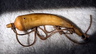 Powder Horn the traditional way to carry black powder [upl. by Seabrooke814]