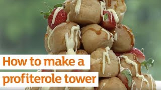 How To Make A Profiterole Tower  Sainsburys [upl. by Denae]