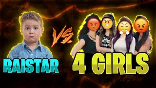 Solo Vs Squad  Raistar Vs 4 India Girls Clash Squad Challenged  Garena Free Fire [upl. by Shurwood305]