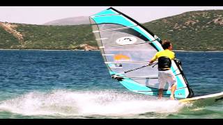 Windsurfing The Laydown Gybe Slalom Gybe [upl. by Kcirrez]