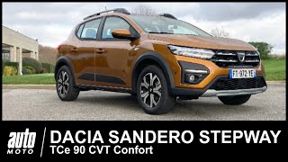 Dacia Sandero Stepway 2021 TCe 90 CVT Essai POV AutoMotocom [upl. by Agathy869]