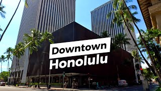 Downtown  Honolulu  Walking Tour  4K [upl. by Laird]