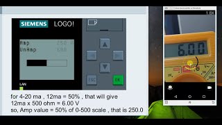 Siemens Logo PLC analog input scaling and bar graph [upl. by Aneris411]