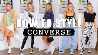 HOW TO STYLE CONVERSE  SWEATS SKIRTS BIKER SHORTS [upl. by Auhsuj]