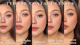 best contacts for dark eyes ♡ ttdeye polar lights brown gray queen brown hd brownness review 🤎 [upl. by Soisanahta]