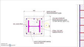 Reinforced Concrete Encased Steel Column Detail [upl. by Opportuna]