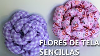 CÓMO HACER FLORES DE TELA PASO A PASO  easy flower DIY flores de tela para regalar [upl. by Florri66]