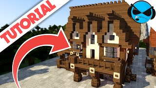 Minecraft How to Build a Large Medieval House Tutorial [upl. by Hsuk]