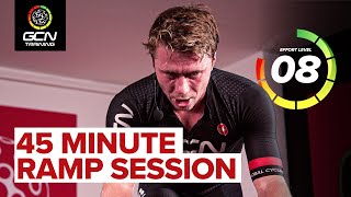 45 Minute Indoor Cycling Ramp Workout  From Threshold To Sprints [upl. by Karr960]