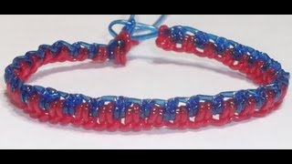 TUTORIAL DIY COMO HACER UNA PULSERA CON HILO DE PLASTICO EN ZIG ZAG ZIPPER CREMALLERA [upl. by Adim926]