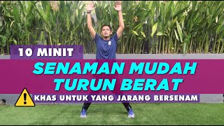 Set Senaman Mudah 10 Minit Untuk Kurus  KHAS UNTUK YANG JARANG BERSENAM [upl. by Earehc]