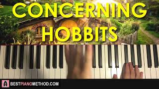 Lord Of The Rings  Concerning Hobbits Piano Tutorial Lesson [upl. by Akitahs]