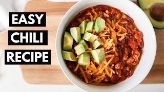 EASY CHILI RECIPE  The Best Turkey Chili  OnePot Meal [upl. by Torray]