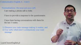 Communicative English Unit 6 Nominalisations [upl. by Llennhoj]