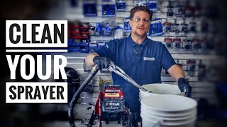 HOW TO CLEAN A SPRAYER  Airless Paint Sprayer Tips  Titan 440 [upl. by Ivzt]