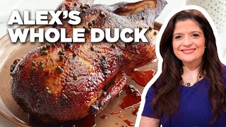 Alex Guarnaschellis Whole Duck with Green Peppercorn Glaze  Alexs Day Off  Food Network [upl. by Daniala148]