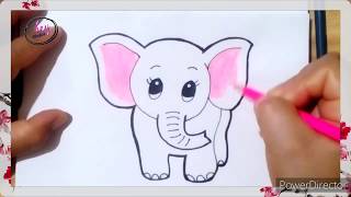 Cómo dibujar un elefante paso a paso  How to draw an elefant [upl. by Carson335]