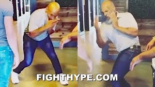 MIKE TYSON TEACHING EXPLOSIVE MOVES amp COMBOS TO MMA FIGHTERS STILL DANGEROUS AT AGE 53 [upl. by Seroka]